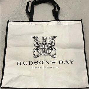 Hudson’s Bay Company Large White and Black Tote Shopping Bag